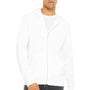 Bella + Canvas Mens Fleece Full Zip Hooded Sweatshirt Hoodie - White