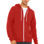 Bella + Canvas Mens Fleece Full Zip Hooded Sweatshirt Hoodie - Red