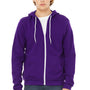 Bella + Canvas Mens Fleece Full Zip Hooded Sweatshirt Hoodie - Team Purple