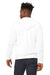 Bella + Canvas BC3739/3739 Mens Fleece Full Zip Hooded Sweatshirt Hoodie w/ Pockets DTG White Model Back