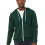 Bella + Canvas Mens Fleece Full Zip Hooded Sweatshirt Hoodie - Forest Green