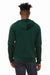 Bella + Canvas BC3739/3739 Mens Fleece Full Zip Hooded Sweatshirt Hoodie w/ Pockets Forest Green Model Back