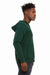 Bella + Canvas BC3739/3739 Mens Fleece Full Zip Hooded Sweatshirt Hoodie w/ Pockets Forest Green Model Side
