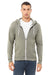 Bella + Canvas BC3739/3739 Mens Fleece Full Zip Hooded Sweatshirt Hoodie Heather Stone Model Front
