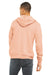 Bella + Canvas BC3739/3739 Mens Fleece Full Zip Hooded Sweatshirt Hoodie Peach Model Back