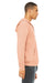 Bella + Canvas BC3739/3739 Mens Fleece Full Zip Hooded Sweatshirt Hoodie w/ Pockets Peach Model Side