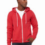 Bella + Canvas Mens Fleece Full Zip Hooded Sweatshirt Hoodie - Heather Red