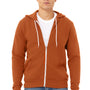 Bella + Canvas Mens Fleece Full Zip Hooded Sweatshirt Hoodie - Autumn Orange