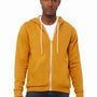 Bella + Canvas Mens Fleece Full Zip Hooded Sweatshirt Hoodie - Heather Mustard Yellow