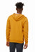 Bella + Canvas BC3739/3739 Mens Fleece Full Zip Hooded Sweatshirt Hoodie w/ Pockets Heather Mustard Yellow Model Back