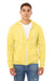 Bella + Canvas BC3739/3739 Mens Fleece Full Zip Hooded Sweatshirt Hoodie Yellow Model Front