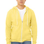 Bella + Canvas Mens Fleece Full Zip Hooded Sweatshirt Hoodie - Yellow