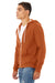 Bella + Canvas BC3739/3739 Mens Fleece Full Zip Hooded Sweatshirt Hoodie Autumn Orange Model 3Q