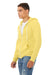 Bella + Canvas BC3739/3739 Mens Fleece Full Zip Hooded Sweatshirt Hoodie Yellow Model 3Q
