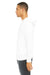 Bella + Canvas BC3739/3739 Mens Fleece Full Zip Hooded Sweatshirt Hoodie White Model Side