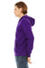 Bella + Canvas BC3739/3739 Mens Fleece Full Zip Hooded Sweatshirt Hoodie Team Purple Model Side