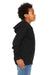Bella + Canvas 3739Y Youth Sponge Fleece Full Zip Hooded Sweatshirt Hoodie Black Model Side