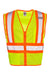 Kishigo 1055-1056 Unisex Ultra Cool Contrasting Mesh Vest Lime Green Flat Front