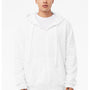 Bella + Canvas Mens Sponge Fleece Full Zip Hooded Sweatshirt Hoodie - White