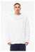 Bella + Canvas 3759 Mens Sponge Fleece Full Zip Hooded Sweatshirt Hoodie w/ Pockets White Model Front