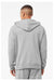 Bella + Canvas 3759 Mens Sponge Fleece Full Zip Hooded Sweatshirt Hoodie w/ Pockets Heather Grey Model Back