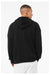 Bella + Canvas 3759 Mens Sponge Fleece Full Zip Hooded Sweatshirt Hoodie Black Model Back