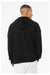 Bella + Canvas 3759 Mens Sponge Fleece Full Zip Hooded Sweatshirt Hoodie w/ Pockets Black Model Back