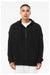 Bella + Canvas 3759 Mens Sponge Fleece Full Zip Hooded Sweatshirt Hoodie w/ Pockets Black Model Front