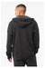 Bella + Canvas 3759 Mens Sponge Fleece Full Zip Hooded Sweatshirt Hoodie Heather Dark Grey Model Back