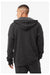 Bella + Canvas 3759 Mens Sponge Fleece Full Zip Hooded Sweatshirt Hoodie w/ Pockets Heather Dark Grey Model Back