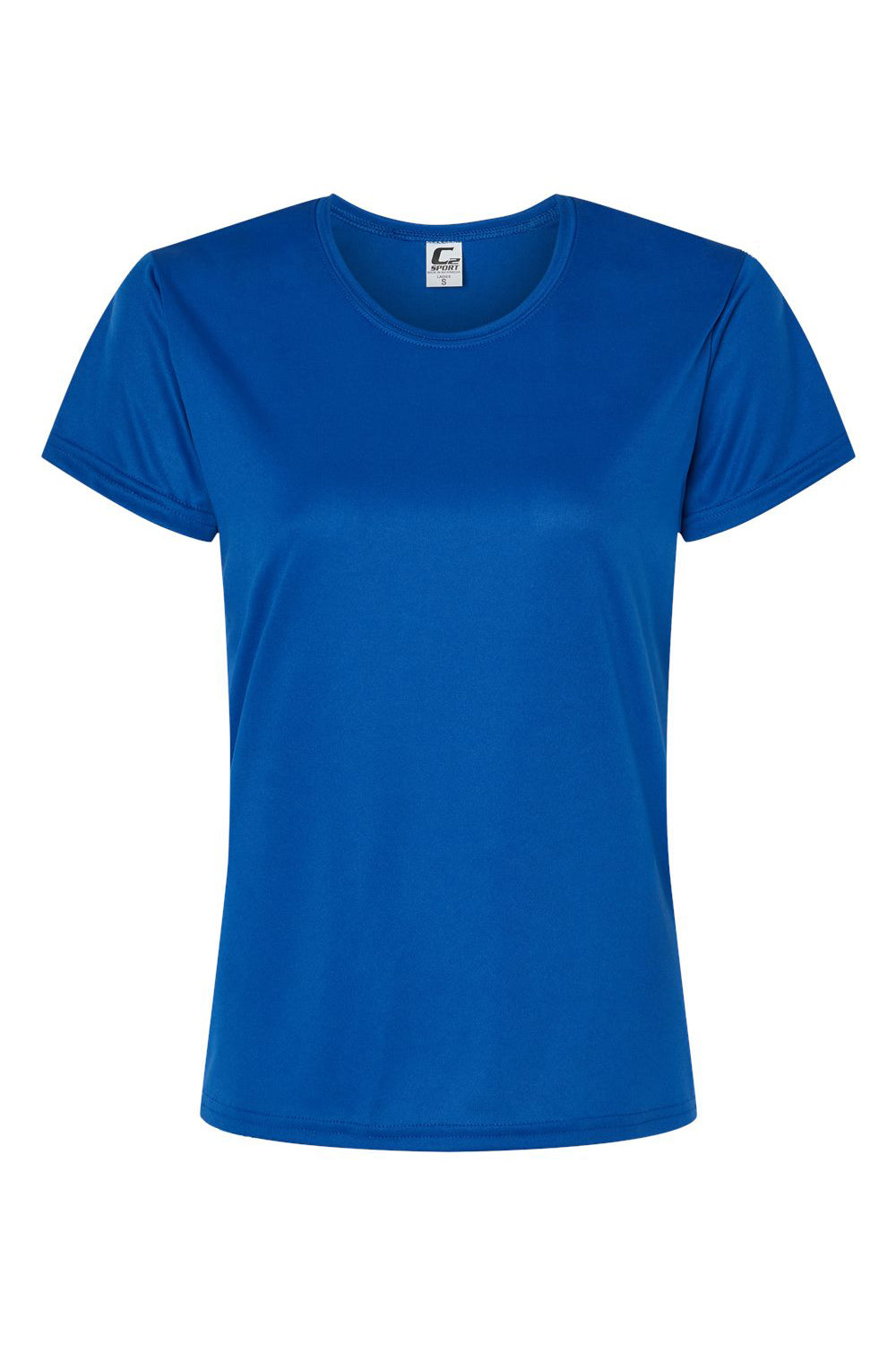 C2 Sport 5600 Womens Performance Moisture Wicking Short Sleeve Crewneck T-Shirt Royal Blue Flat Front