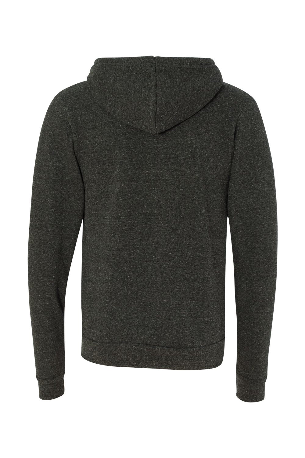 Bella + Canvas BC3909/3909 Mens Sponge Fleece Full Zip Hooded Sweatshirt Hoodie Charcoal Black Flat Back