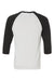 Bella + Canvas BC3200/3200 Mens 3/4 Sleeve Crewneck T-Shirt White Fleck/Charcoal Flat Back