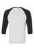 Bella + Canvas BC3200/3200 Mens 3/4 Sleeve Crewneck T-Shirt White Fleck/Charcoal Grey Flat Back