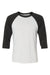 Bella + Canvas BC3200/3200 Mens 3/4 Sleeve Crewneck T-Shirt White Fleck/Charcoal Flat Front
