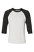 Bella + Canvas BC3200/3200 Mens 3/4 Sleeve Crewneck T-Shirt White Fleck/Charcoal Grey Flat Front