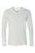Bella + Canvas 3425 Mens Jersey Long Sleeve V-Neck T-Shirt White Fleck Flat Front