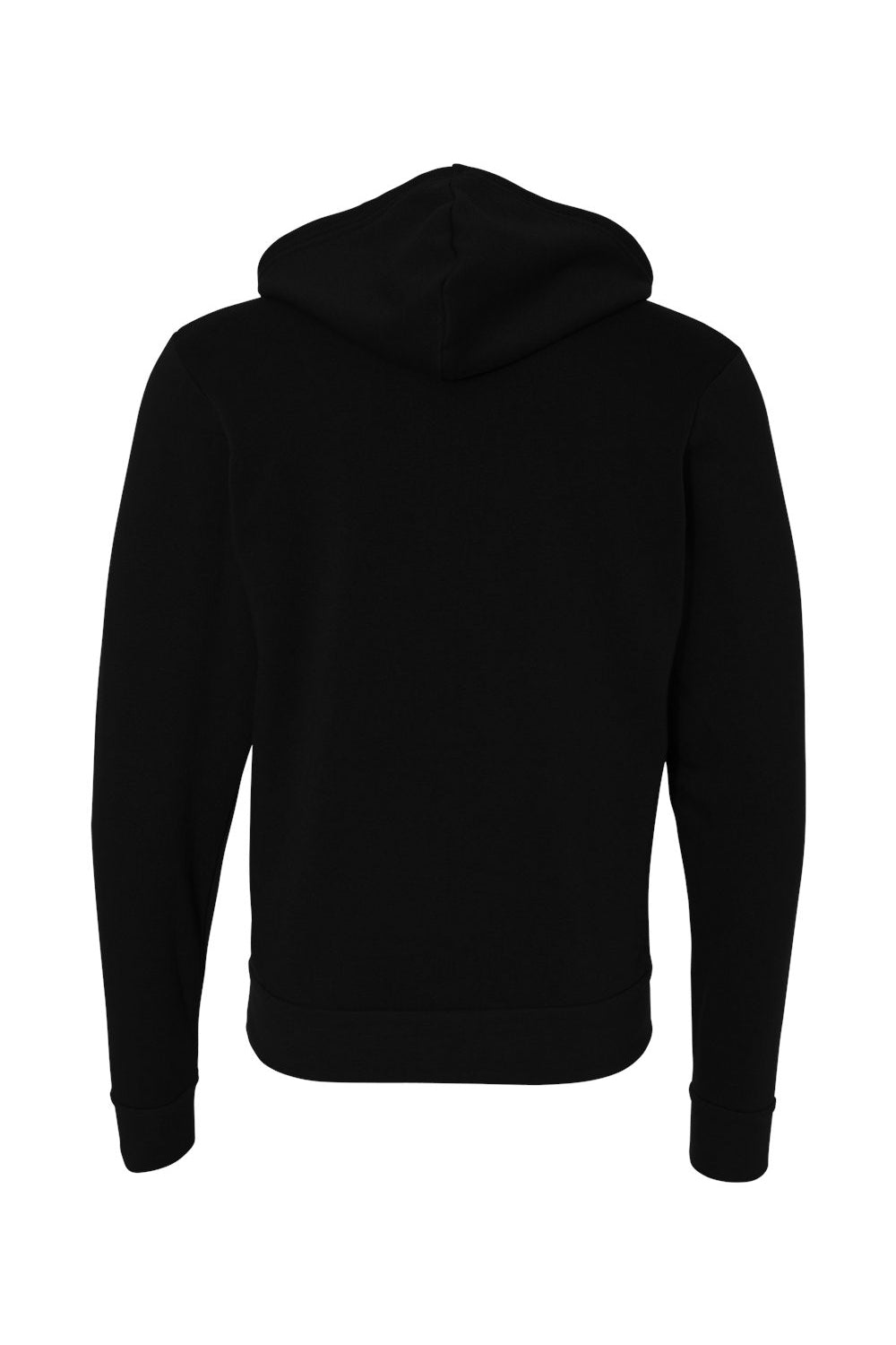 Bella + Canvas BC3739/3739 Mens Fleece Full Zip Hooded Sweatshirt Hoodie Black Flat Back