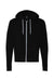 Bella + Canvas BC3739/3739 Mens Fleece Full Zip Hooded Sweatshirt Hoodie Black Flat Front