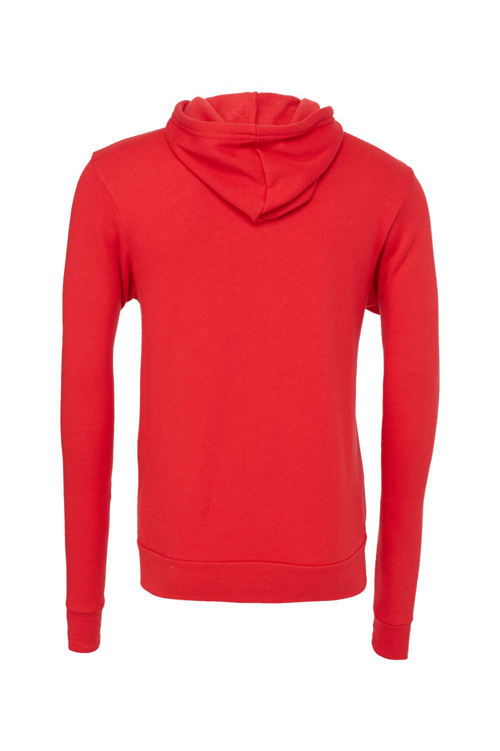 Bella + Canvas BC3739/3739 Mens Fleece Full Zip Hooded Sweatshirt Hoodie Red Flat Back