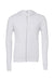Bella + Canvas BC3739/3739 Mens Fleece Full Zip Hooded Sweatshirt Hoodie White Flat Front