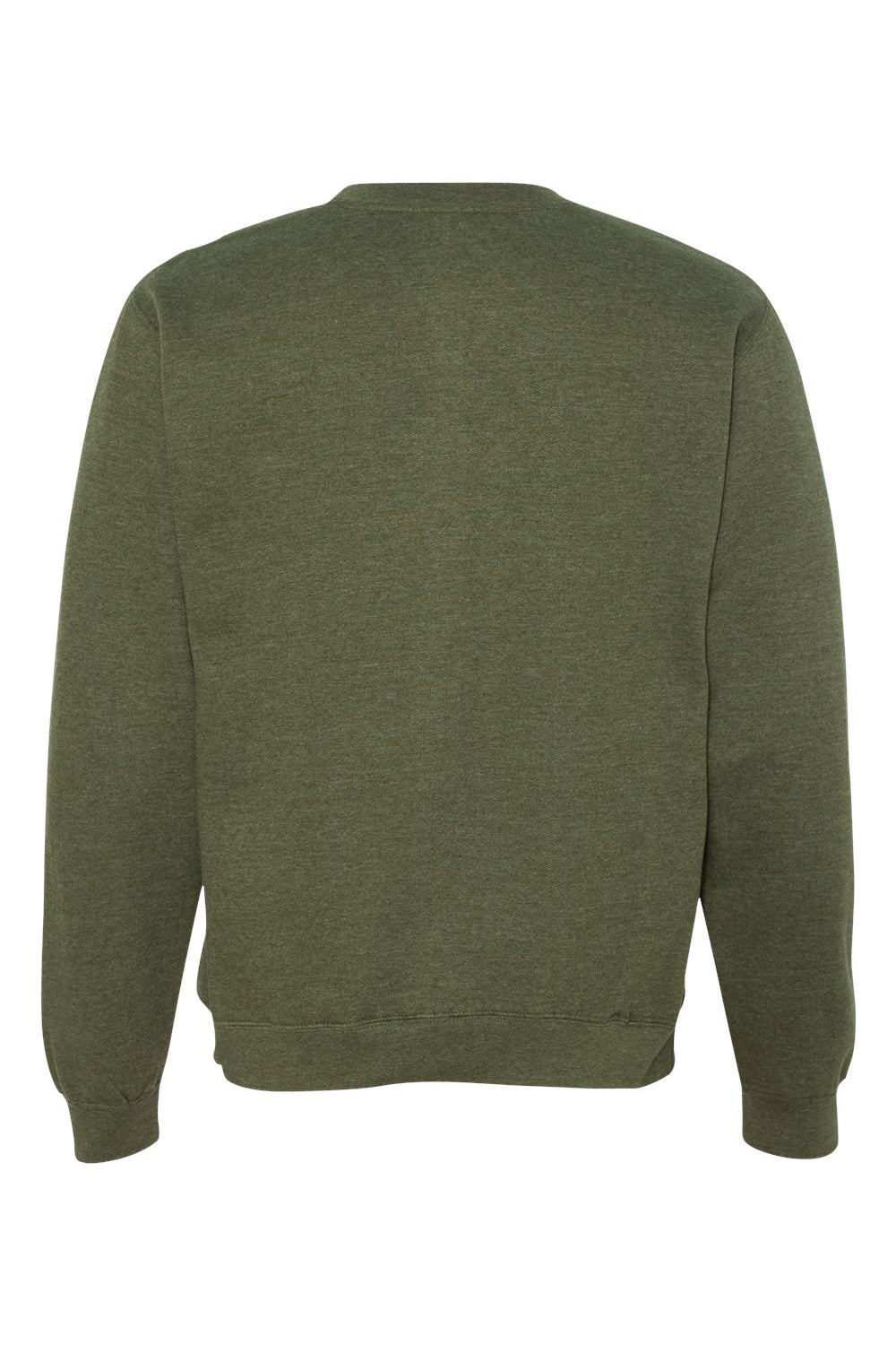 Independent Trading Company SS3000 Mens Crewneck Sweatshirt Heather Army Green Flat Back