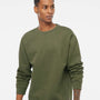 Independent Trading Co. Mens Crewneck Sweatshirt - Heather Army Green - NEW