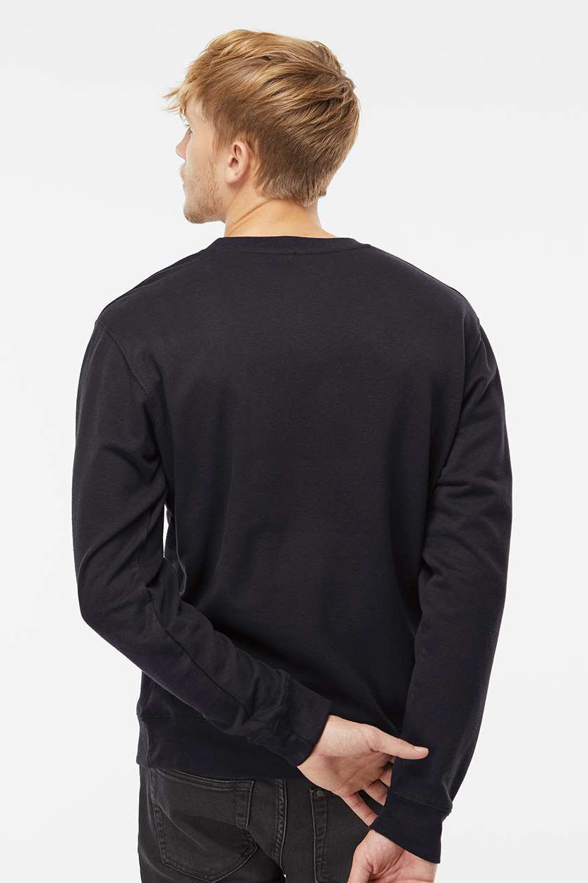 Independent Trading Company SS3000 Mens Crewneck Sweatshirt Black Model Back