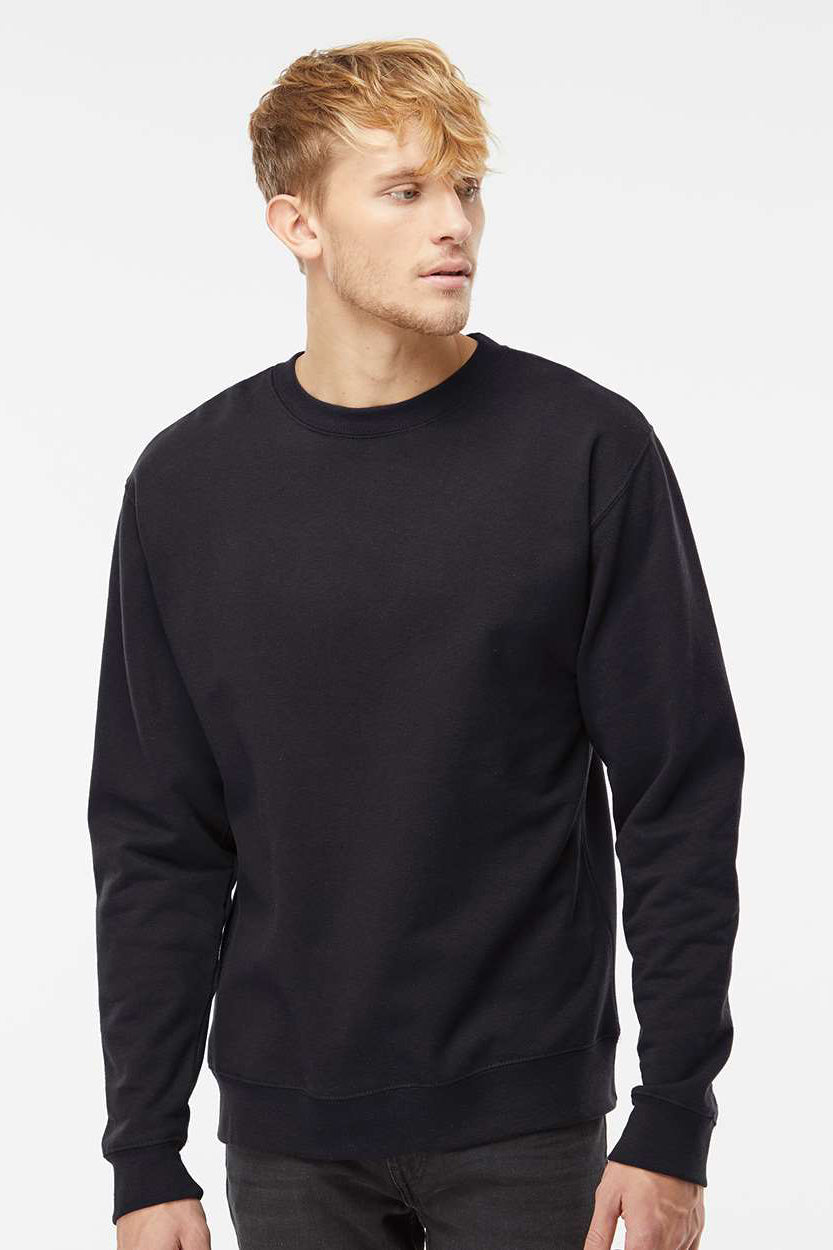 Independent Trading Company SS3000 Mens Crewneck Sweatshirt Black Model Front