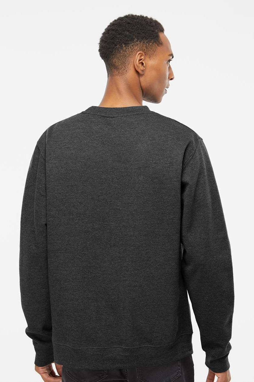 Independent Trading Company SS3000 Mens Crewneck Sweatshirt Heather Charcoal Grey Model Back