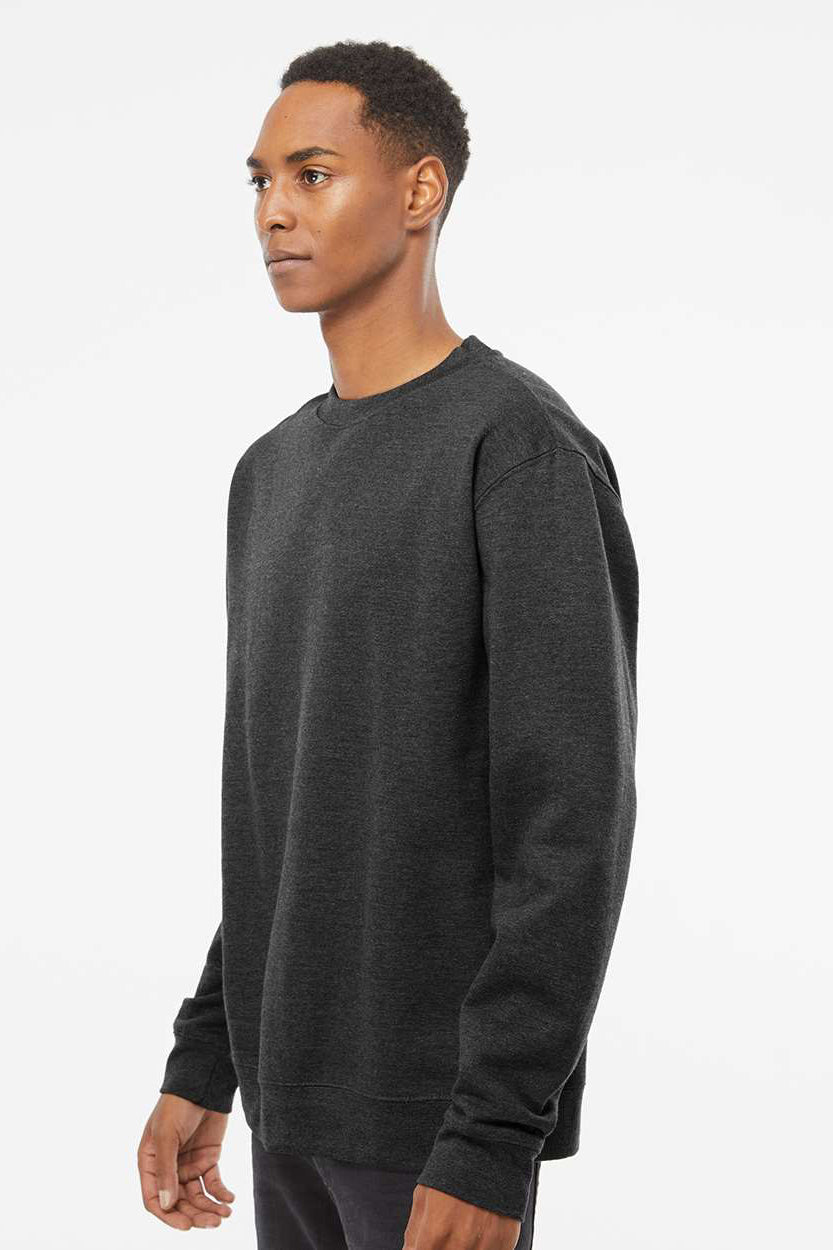 Independent Trading Company SS3000 Mens Crewneck Sweatshirt Heather Charcoal Grey Model Side