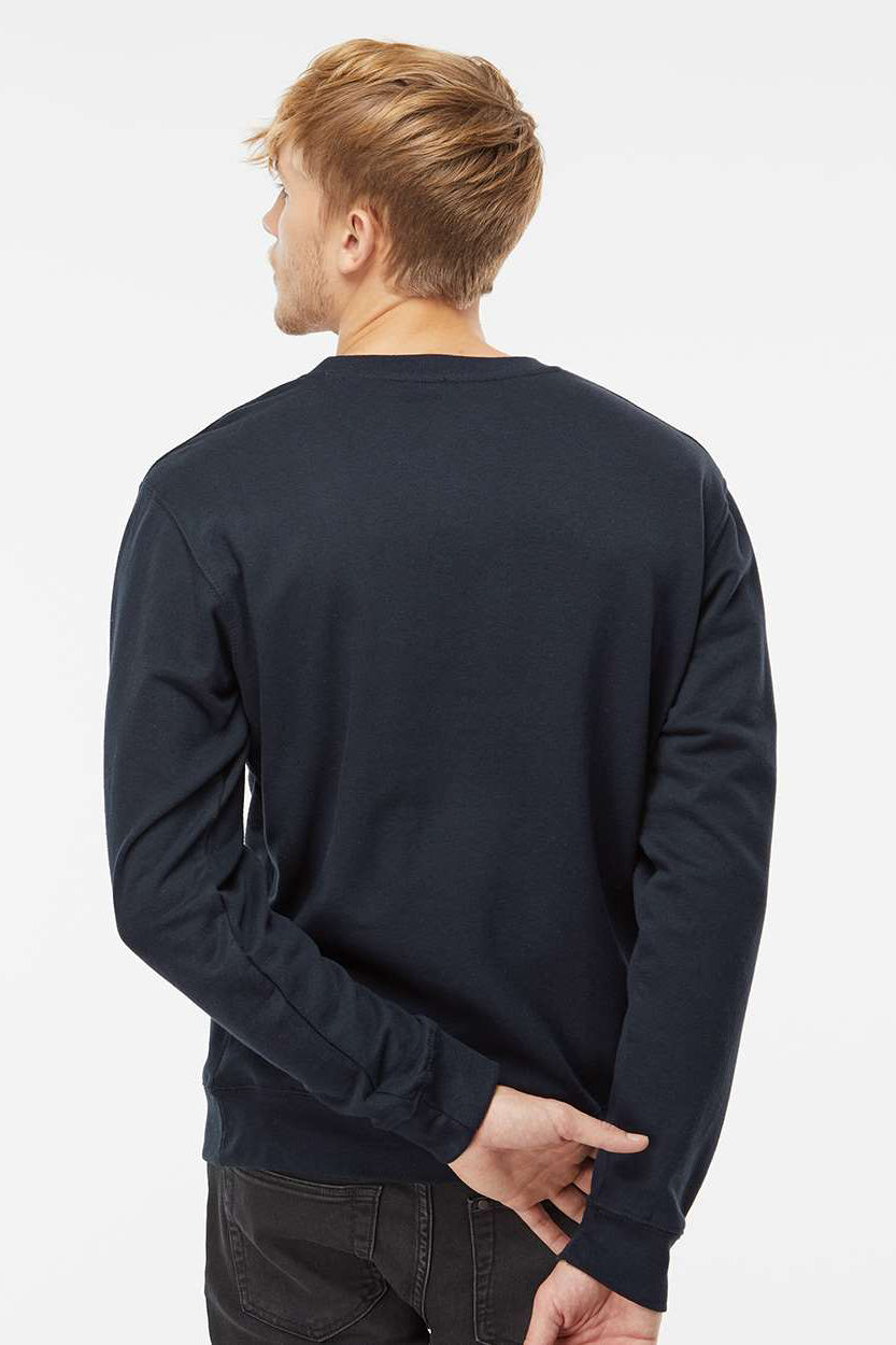 Independent Trading Company SS3000 Mens Crewneck Sweatshirt Classic Navy Blue Model Back