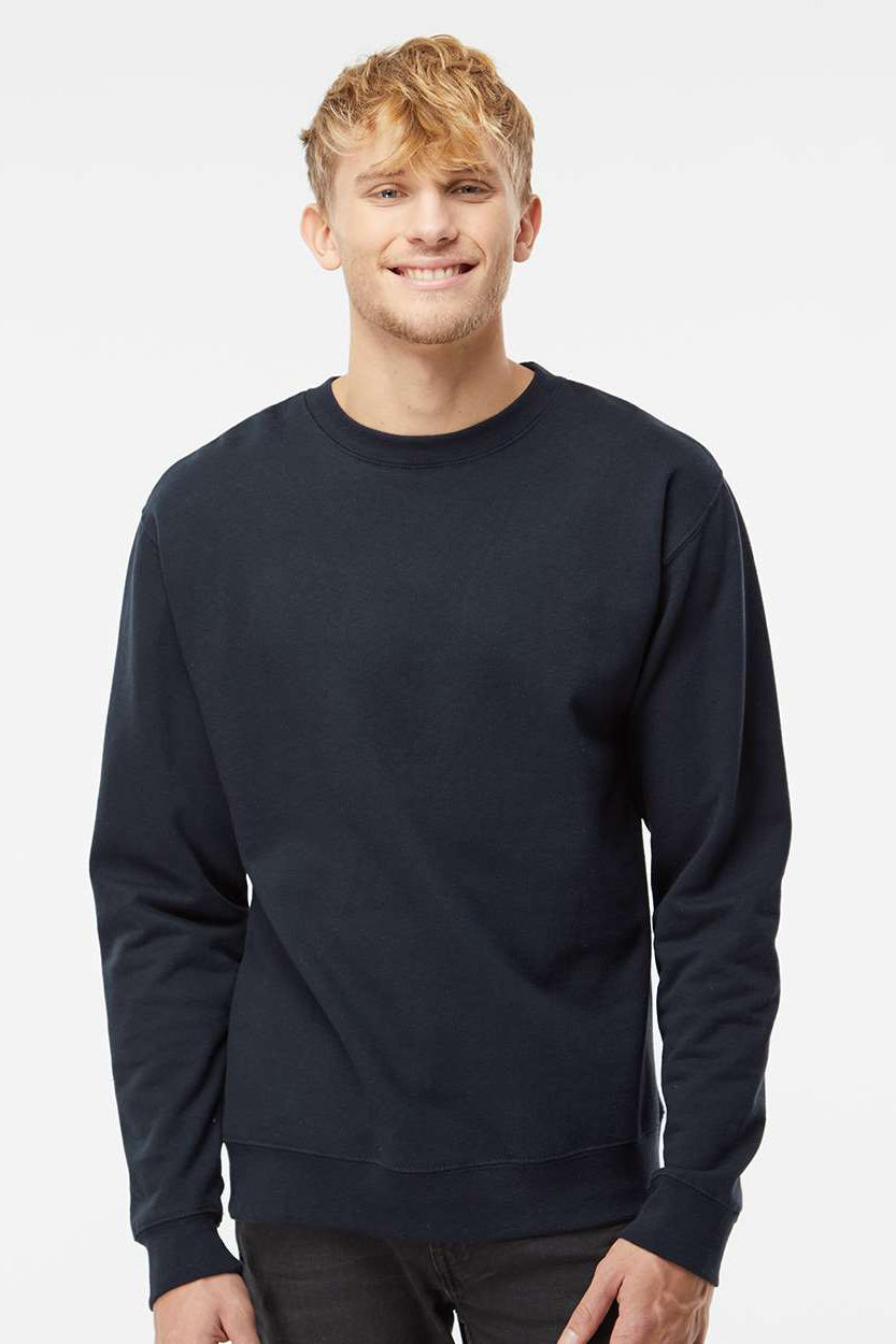 Independent Trading Company SS3000 Mens Crewneck Sweatshirt Classic Navy Blue Model Front
