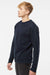 Independent Trading Company SS3000 Mens Crewneck Sweatshirt Classic Navy Blue Model Side